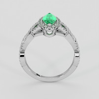0.66 Ct. Emerald Ring, 18K White Gold 3