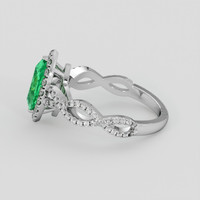 0.66 Ct. Emerald Ring, 18K White Gold 4