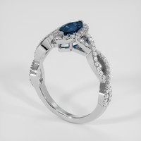 0.53 Ct. Greenish Blue to Purplish Red Alexandrite Ring, 18K White Gold 2