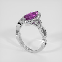 1.81 Ct. Purple Sapphire Ring, 18K White Gold 2