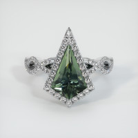 2.18 Ct. Sapphire Ring, 18K White Gold 1