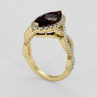 3.21 Ct. Red Rhodolite Garnet Ring, 10K Yellow Gold 2