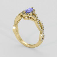 1.05 Ct. Purple Sapphire Ring, 14K Yellow Gold 2