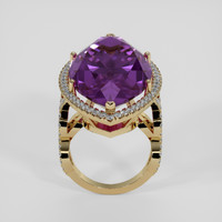 33.70 Ct. Purple Amethyst Ring, 18K Yellow Gold 3