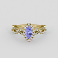 1.05 Ct. Purple Sapphire Ring, 18K Yellow Gold 1