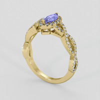 1.05 Ct. Purple Sapphire Ring, 18K Yellow Gold 2