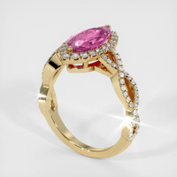1.95 Ct. Purplish Pink Sapphire Ring, 18K Yellow Gold 2
