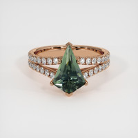 2.18 Ct. Green Sapphire Ring, 14K Rose Gold 1