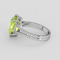 5.40 Ct. Yellowish Green Sapphire Ring, 10K White Gold 4