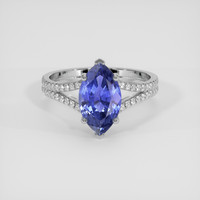 2.90 Ct. Blue Sapphire Ring, 14K White Gold 1