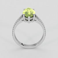 5.40 Ct. Yellowish Green Sapphire Ring, 14K White Gold 3