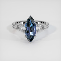 1.76 Ct. Bluish Purple Sapphire Ring, 14K White Gold 1
