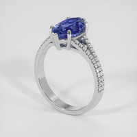 2.90 Ct. Blue Sapphire Ring, 18K White Gold 2