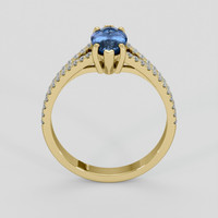 1.20 Ct. Blue Sapphire Ring, 10K Yellow Gold 3