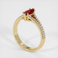 0.76 Ct. Ruby Ring, 14K Yellow Gold 2