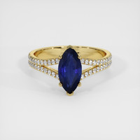 1.28 Ct. Blue Sapphire Ring, 14K Yellow Gold 1