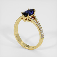 1.28 Ct. Blue Sapphire Ring, 14K Yellow Gold 2