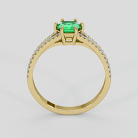 0.49 Ct. Emerald Ring, 18K Yellow Gold 3
