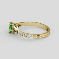 0.49 Ct. Emerald Ring, 18K Yellow Gold 4