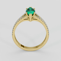 0.87 Ct. Emerald Ring, 18K Yellow Gold 3