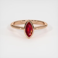 0.57 Ct. Ruby Ring, 14K Rose Gold 1