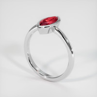 1.31 Ct. Ruby Ring, 14K White Gold 2