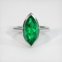 2.97 Ct. Emerald Ring, 18K White Gold 1