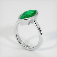 2.97 Ct. Emerald  Ring - 18K White Gold