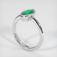 0.92 Ct. Emerald Ring, 18K White Gold 2