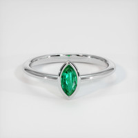 0.31 Ct. Emerald  Ring - 18K White Gold