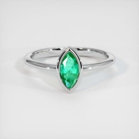 0.47 Ct. Emerald  Ring - 18K White Gold