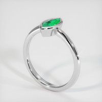 0.47 Ct. Emerald  Ring - 18K White Gold