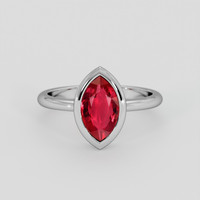 2.01 Ct. Ruby Ring, 18K White Gold 1