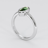 1.34 Ct. Bluish Green Sapphire Ring, 18K White Gold 2