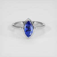 1.53 Ct. Blue Sapphire Ring, 18K White Gold 1