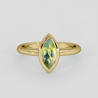 0.90 Ct. Yellowish Green Sapphire Ring, 10K Yellow Gold 1