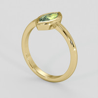 0.90 Ct. Yellowish Green Sapphire Ring, 10K Yellow Gold 2