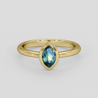 0.97 Ct. Bluish Green Sapphire Ring, 10K Yellow Gold 1