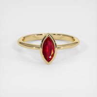 0.57 Ct. Ruby Ring, 14K Yellow Gold 1