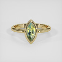 0.90 Ct. Yellowish Green Sapphire Ring, 14K Yellow Gold 1