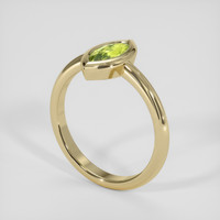 0.90 Ct. Yellowish Green Sapphire Ring, 14K Yellow Gold 2