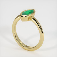 0.92 Ct. Emerald Ring, 18K Yellow Gold 2