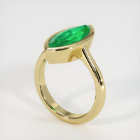 3.07 Ct. Emerald  Ring - 18K Yellow Gold