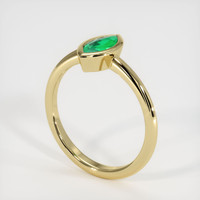 0.47 Ct. Emerald  Ring - 18K Yellow Gold