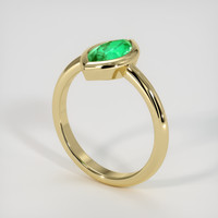 0.91 Ct. Emerald Ring, 18K Yellow Gold 2