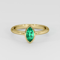 0.50 Ct. Emerald Ring, 18K Yellow Gold 1