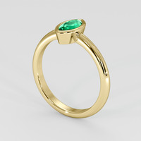 0.50 Ct. Emerald Ring, 18K Yellow Gold 2