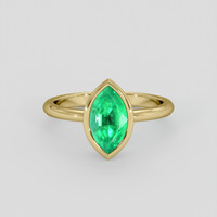 1.48 Ct. Emerald Ring, 18K Yellow Gold 1