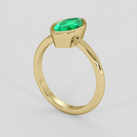 1.48 Ct. Emerald Ring, 18K Yellow Gold 2