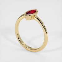 0.57 Ct. Ruby Ring, 18K Yellow Gold 2